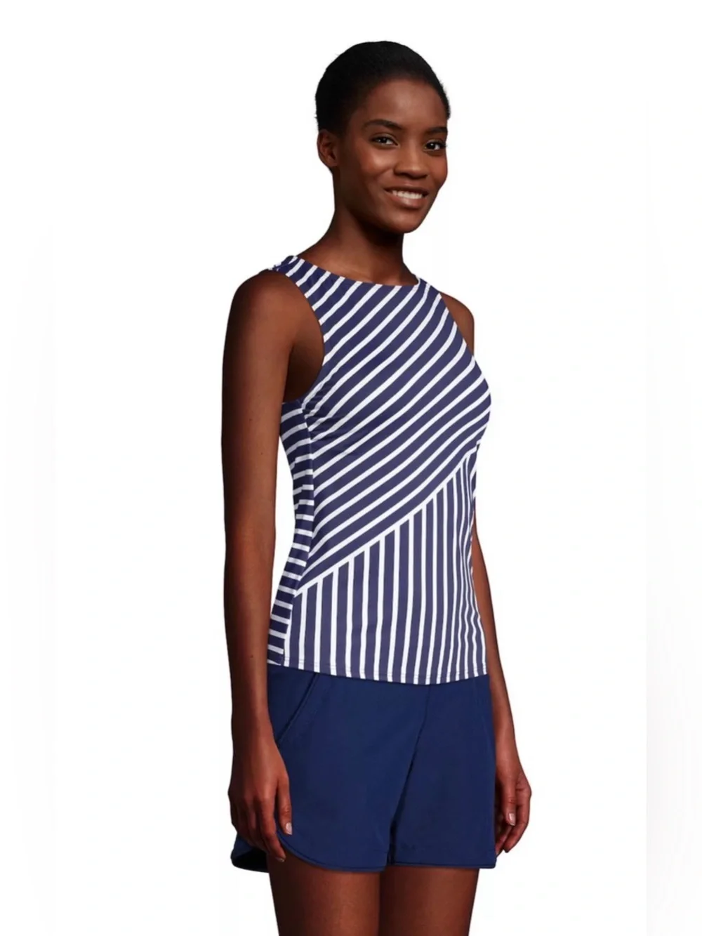 Lands End D-Cup High Neck UPF 50 Sun Protection Modest Tankini Swimsuit Top 10